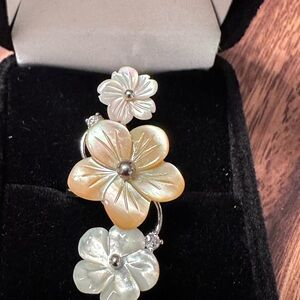 Elegant Floral Pearl Ring